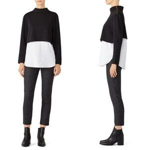 Drew black sky Titus layered mock neck blouse